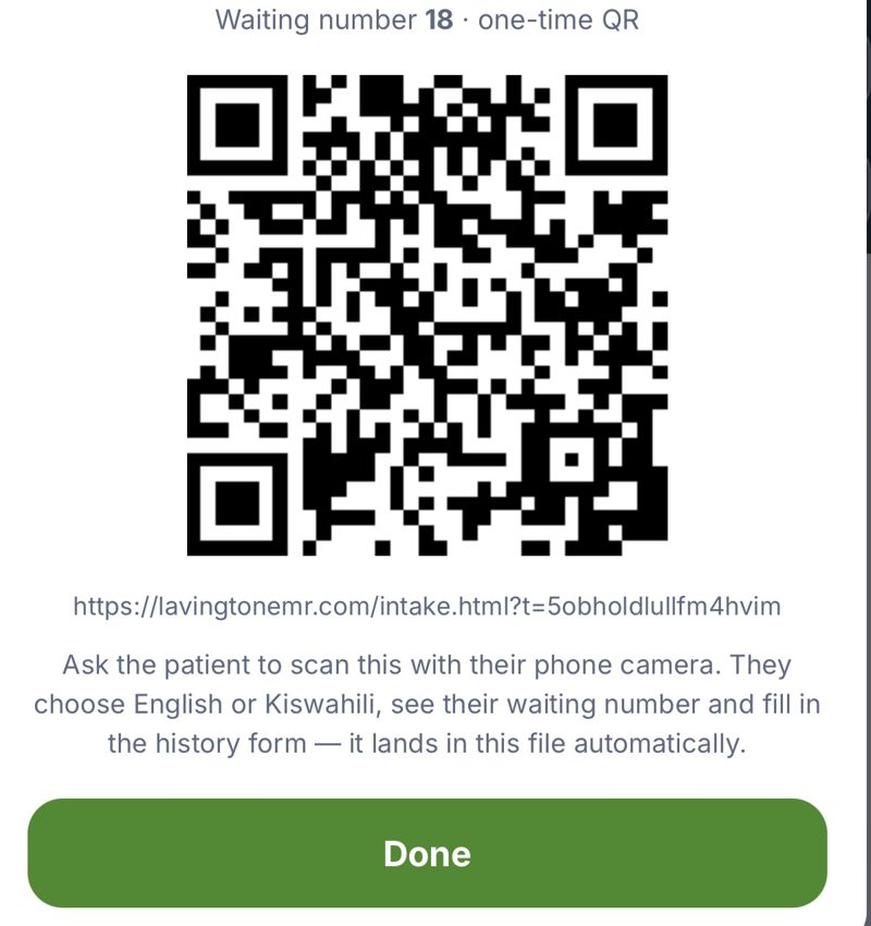 Eagle Eye EMR – patient self check-in QR
